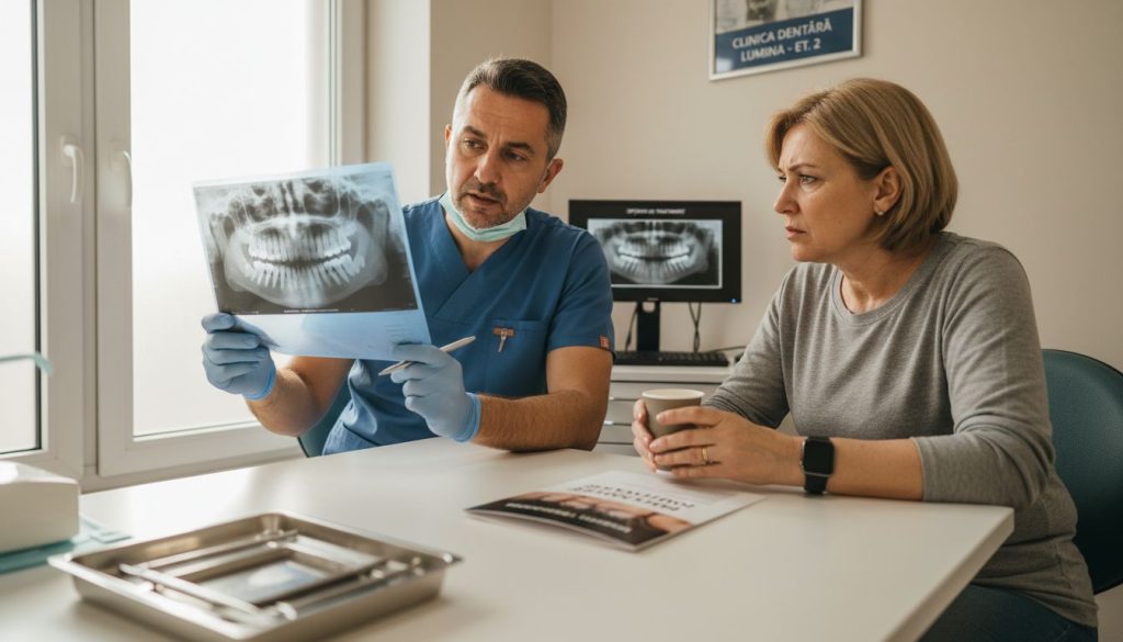 Medicul stomatolog îți prezintă cele mai potrivite variante de implant dentar pentru tine.