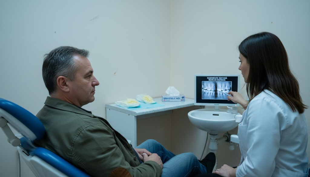 Consultație la medicul endodont într-un cabinet stomatologic