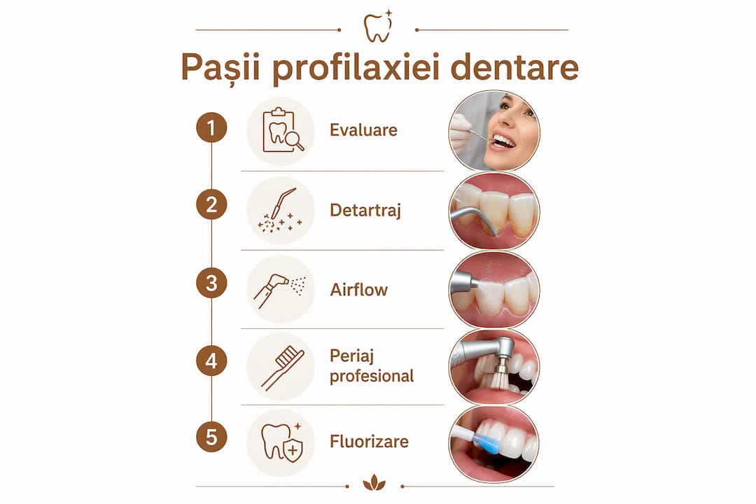 Infografic: etapele unei vizite la dentist pentru prevenirea problemelor dentare