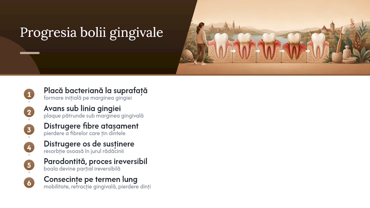 Evoluția de la gingivită la parodontită