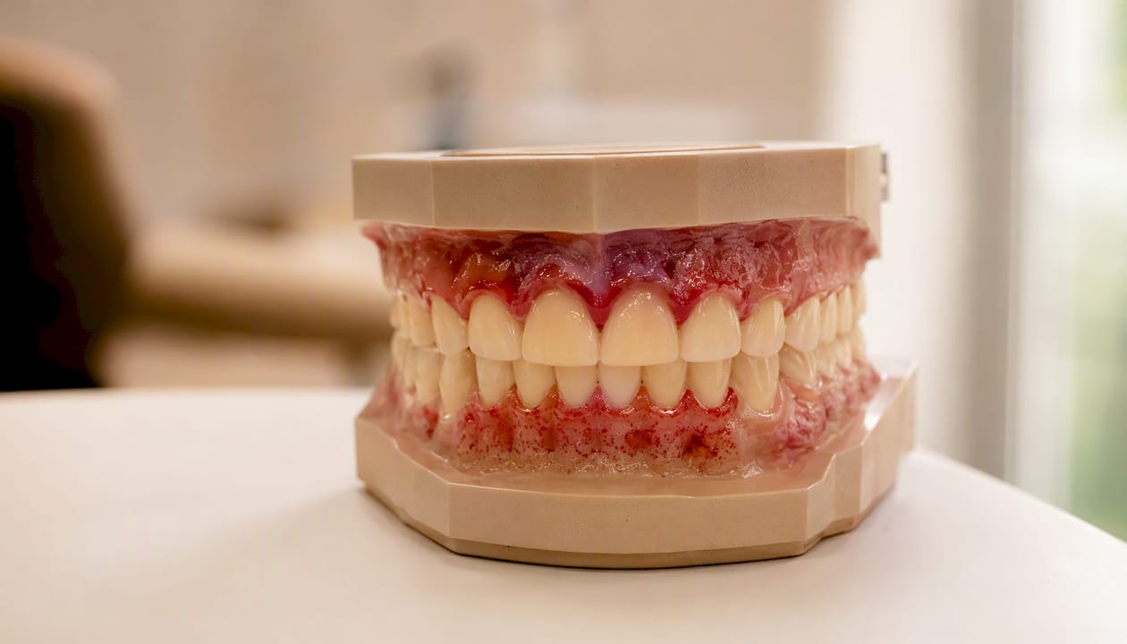 Mulaj dentar care ilustrează principalele cauze ale sângerărilor gingivale