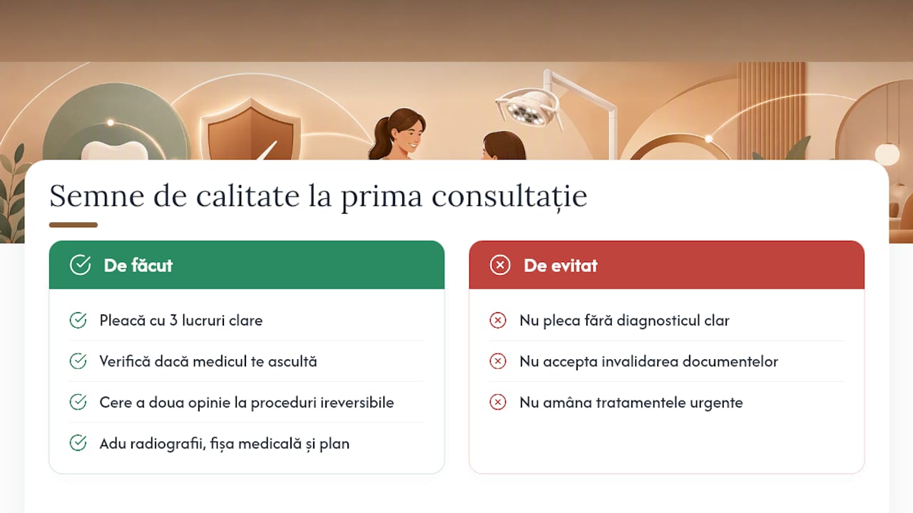 Ce observi la prima consultație ca semn de calitate? — overview diagram