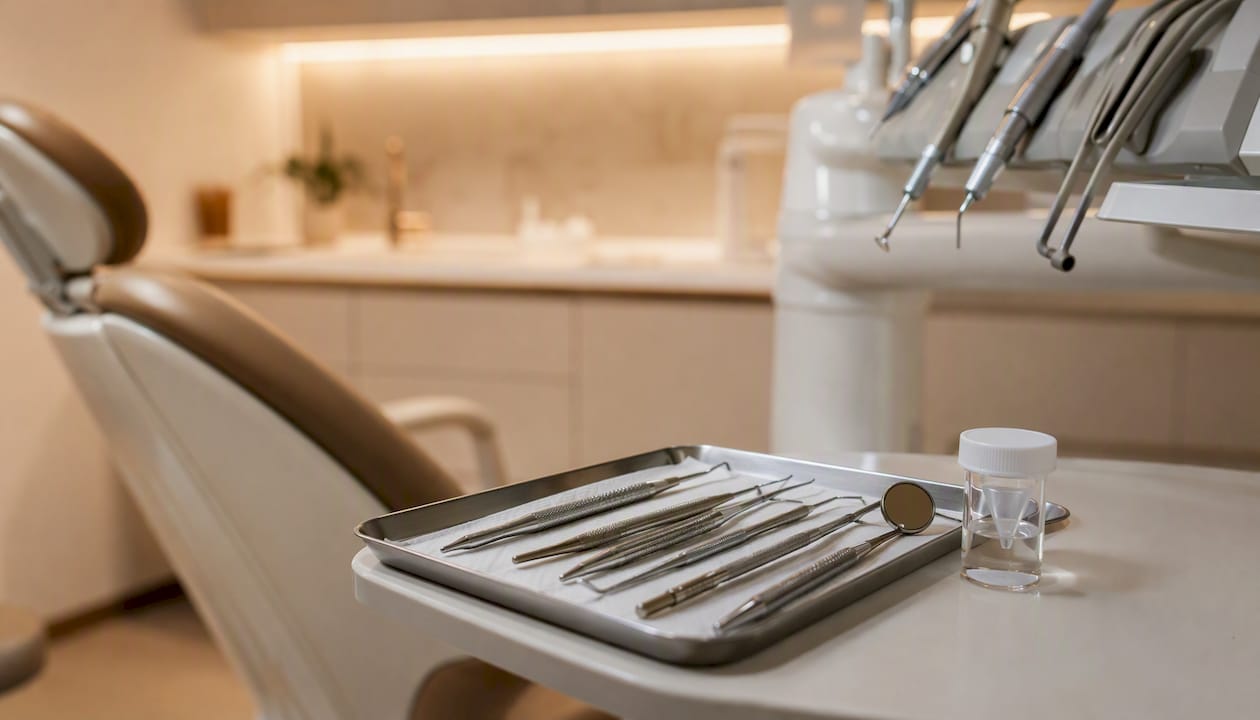 Instrumentar stomatologic și recipient pentru recoltarea probelor orale destinate studiului clinic