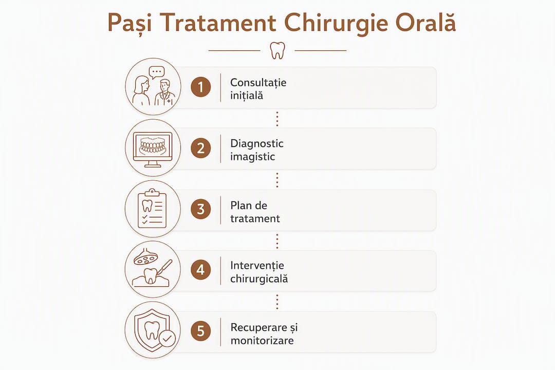 Infografic: etapele tratamentului în chirurgia orală